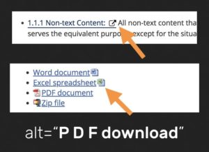 screenshots of external link icons, word document icons, and pdf icons